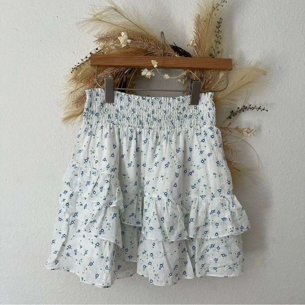 The Shirt By Rochelle Behrens Floral Smocked Mini Skirt